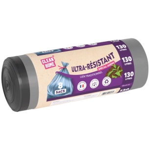 sac poubelle lien traditionnel 130 l x 8 - sphere distribution