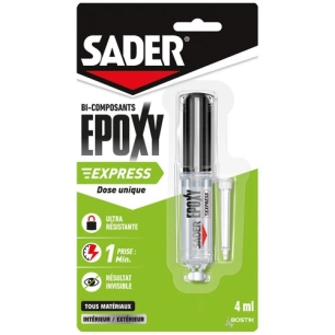 sader colle epoxy express bicomposant 4 ml - bostik (sader)