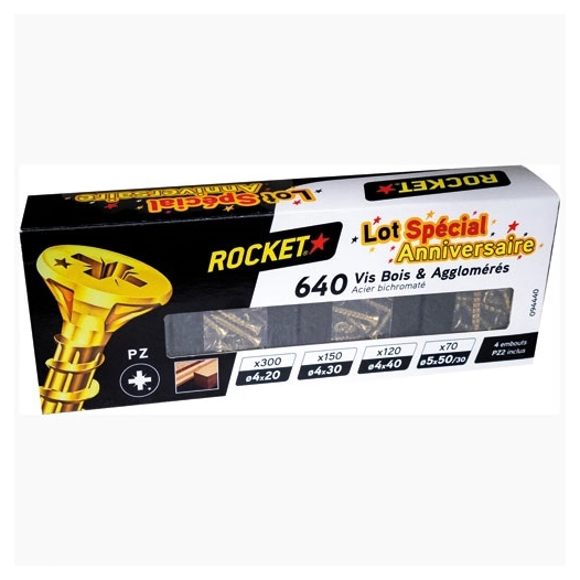 vis rocket bois et agglomã©rã©s pozidriv assortiment x 640 - vynex