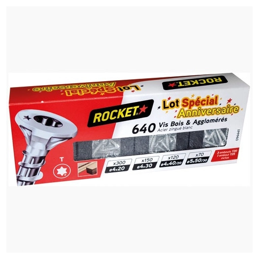 vis rocket bois et agglomã©rã©s torx assortiment x 640 - vynex