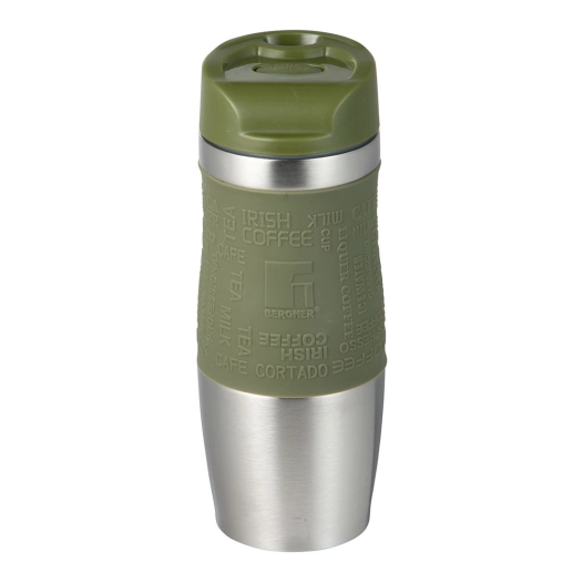 gobelet de voyage en acier inoxydable, vert olive, experto, 360 ml, ø8,3 x 21,2 cm