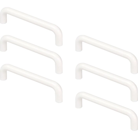 lot 6 poign plast blc d10x96mm