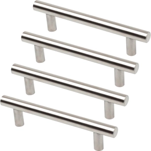 lot 4 poignees inox creux 96mm