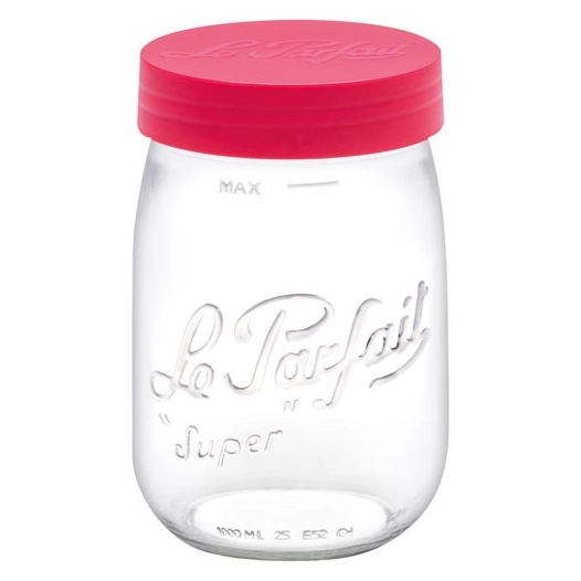 bocal stockage le parfait color vis 1 l rouge - berlin packaging france