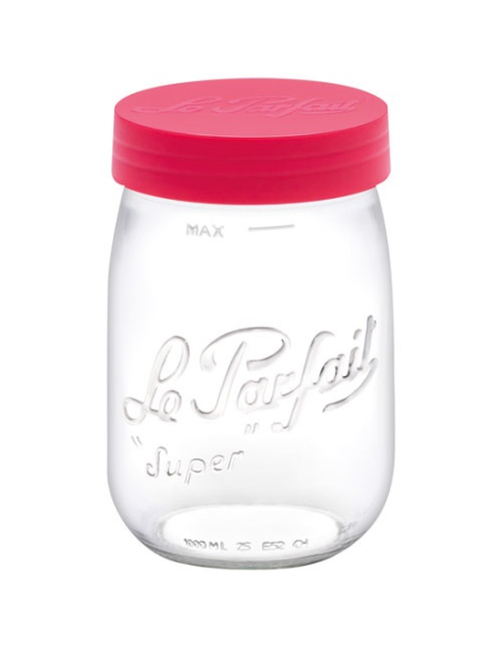 Bocal Le Parfait Color Vis 1L Rouge Conservation hermétique et stylée - LE PARFAIT