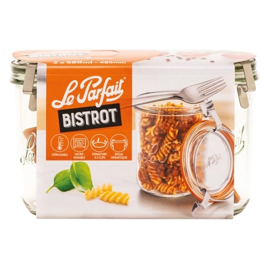 lot 2 bocaux le parfait bistrot 580ml - berlin packaging france