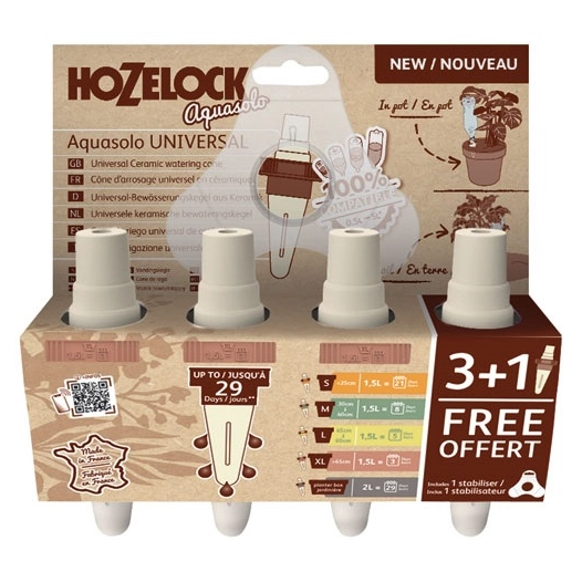 cã´ne aquasolo arrosage universel rose 3+1 - hozelock exel