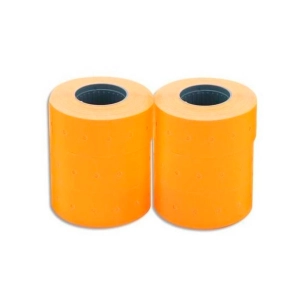 étiquettes de prix oranges, amovibles, 26 x 16 mm, sinusoïdales, 6 rouleaux x 1000 unités
