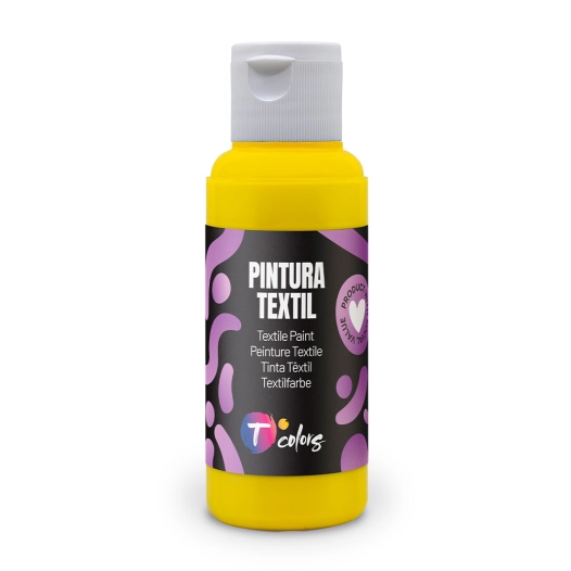 peinture textile jaune , 80 ml