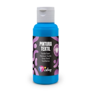 peinture textile bleu cyan , 80 ml