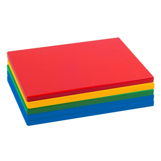 planche à découper en polyéthylène, couleurs assorties, 33 x 23 x 1,5 cm
