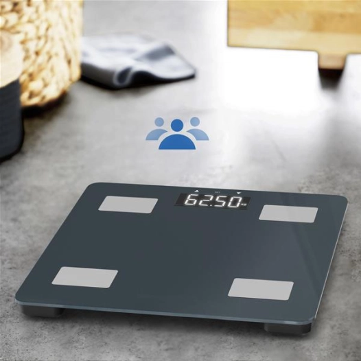 pã¨se-personne intelligent 180 kg - 7 indicateurs corporels - prã©cision 50 g (jusqu'ã  100 kg) - ã‰cran led - bleu mã©tal. - gp