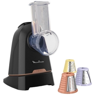 decoupe legumes 150 w - 3 cones inox - service direct - 1 vit - acc lv - rangement integre - noir glama - gpe seb france - mouli