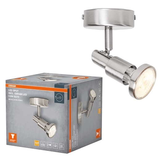 spot led gu10 1 x 2.6 w chaud chromã© - osram