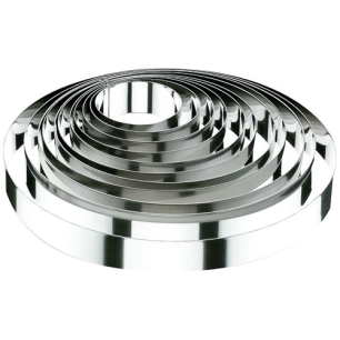 cercle a tarte ronde 6x4.5cm inox - lacor france