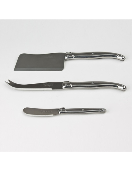 Laguiole Fromage Inox Coffret Set Fromage Laguiole Tout Inox - DUBOST COLAS PRADEL
