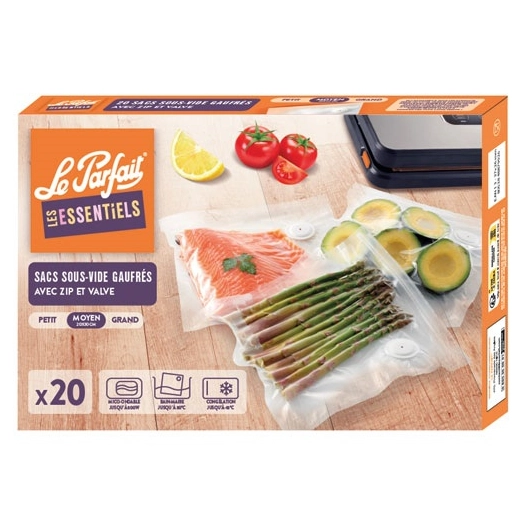 lot 20 sacs zippã©s avec valve sous-vide 20x30â ? le parfait - berlin packaging france