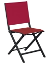 2 Chaises de jardin pliante Thema aluminium graphite et rouge - PROLOISIRS