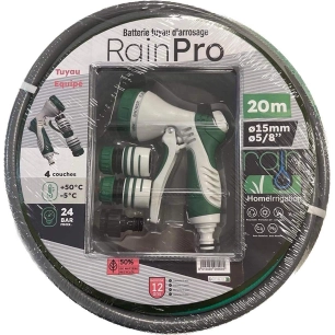 Batterie Tuyau Rainpro D15x20m + Pistolet 7 Fonctions Et Raccords - RAIN IRRIGATION