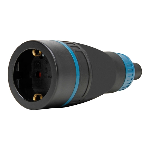 prise mobile bipolaire avec terre 16a 250 v, noire, max. 3 x 1,5 mm²