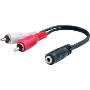 adapt 2 rca m/jack 3.5 mm f - 20cm. - erard