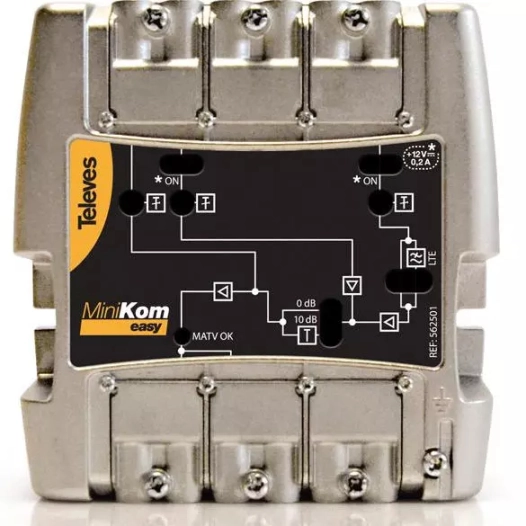 ampli minicom 3 entr fm/vhf/uhf(34à44db - televes