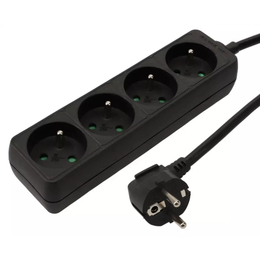bloc multiprises.4prises.3680w.noir.1m50 - erard