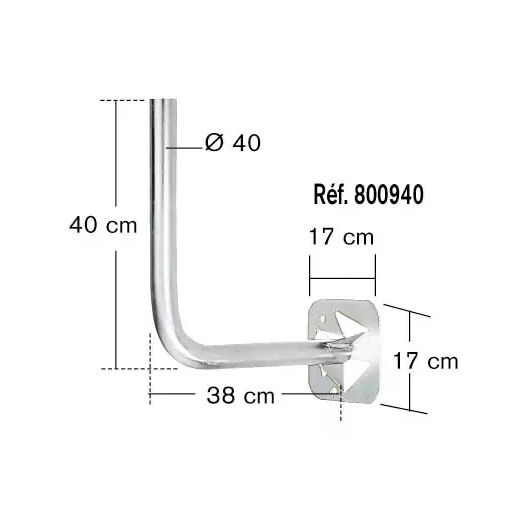 bras mural diam 40 zinc - erard