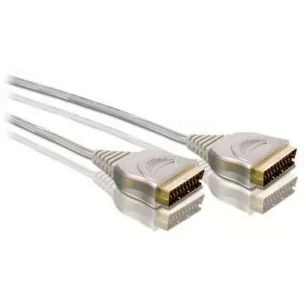 cable a/v peritel.plaque or.3m. - philips