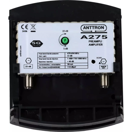 preampli 22 db.filtre5g.8-24v. - anttron