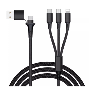 cable 5en1 usb-c/usb-a usb-c/light/mic - akashi