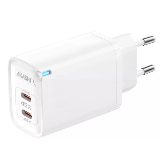 c/sect 45w gan double usb-c blanc - akashi