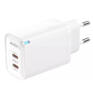 c/sect 45w gan double usb-c blanc - akashi