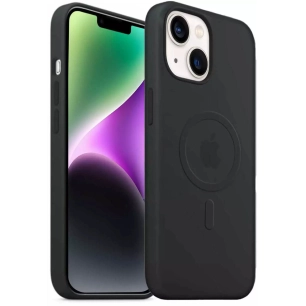 coque gomme magsafe noir p/ip 13/14 - akashi