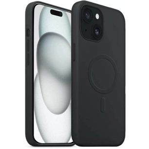 coque gomme magsafe noir p/iphone 15 - akashi