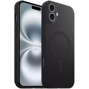 coque silicone noir magsafe p/iphone 16 - akashi