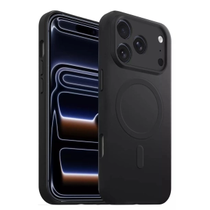 coque silicone noir magsafe iph17pro max - akashi