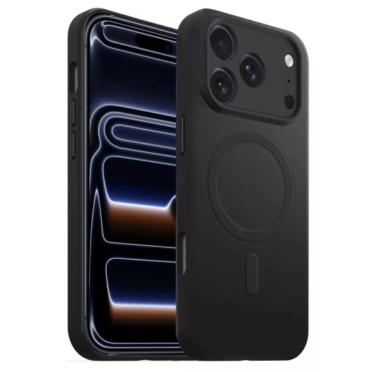 coque silicone noir magsafe p/iph 17pro - akashi