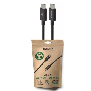 usb-c noir 60w 1m usb-c reclycle nr - akashi