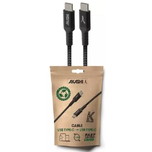 usb-c en kevlar 60w 1m usb-c noir - akashi