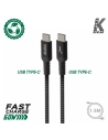 usb-c en kevlar 60w 1m usb-c noir - akashi