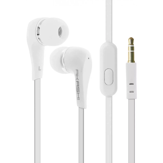 kit pieton intra auriculaire+micro blanc - akashi