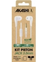 kit pieton intra auriculaire+micro blanc - akashi