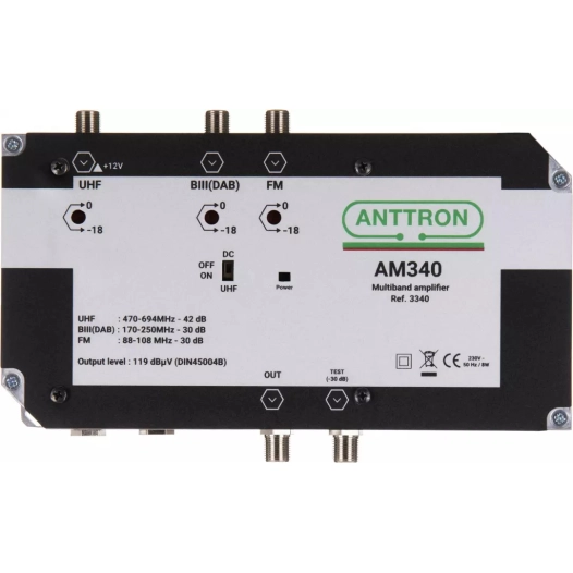 ampli multibd 3e fm-dab-uhf.38db. - anttron