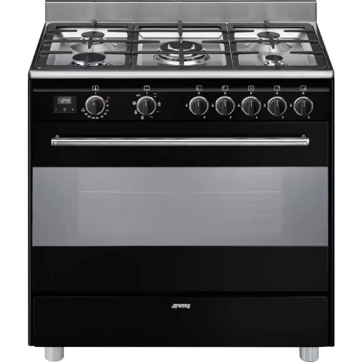 5gaz.90cm.mf.vapor clean.115l.a.noir. - smeg gamme elite