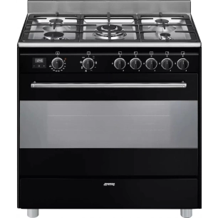 5gaz.90cm.mf.vapor clean.115l.a.noir. - smeg gamme elite
