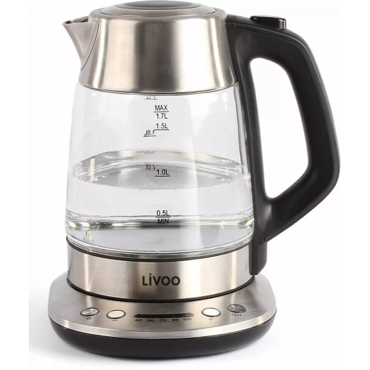 theiere/bouilloire.1,7l.2200w.verre. - livoo