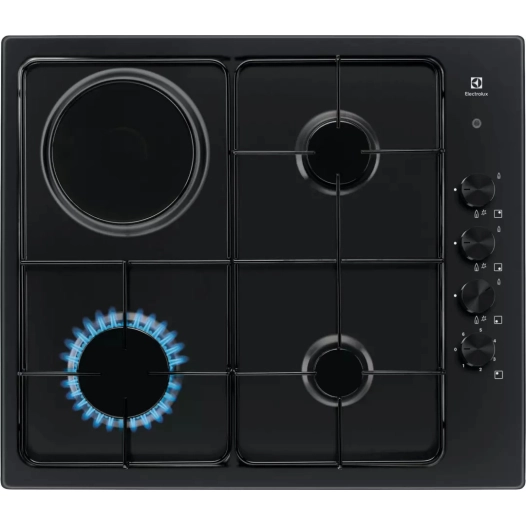 3gaz+1elec.60cm.thermoc.cdes lat.noir. - electrolux