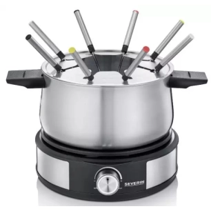fondue/crepiere.1500w.8pers.inox/noir. - severin