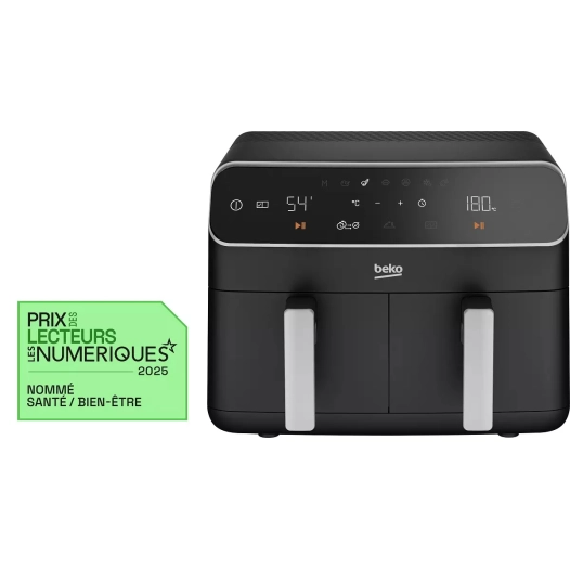 airfryer.2400w.2kg.2x4,25l.8prg.noir. - beko